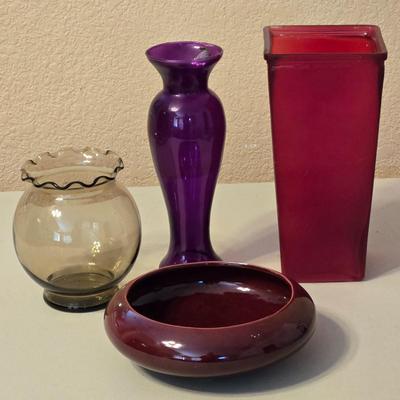 4 Colorful Vases