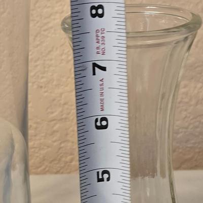 4 Clear Glass Vases