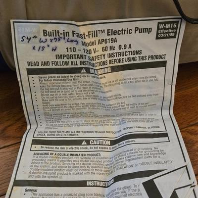 Intex Air Mattress with Instructions