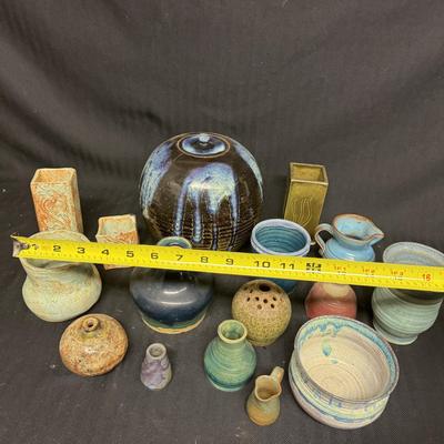 16 Ceramic Vessels, Some Signed (BS-TF)