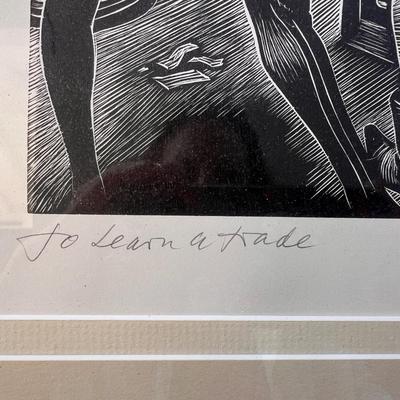 Fritz Eichenberg (1901-1990) Wood Engraving "To Learn a Trade" 1980