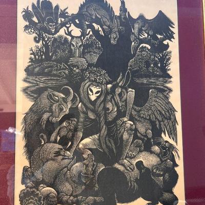 Fritz Eichenberg (1901-1990) Wood Engraving "Circe Cirensis" 1966