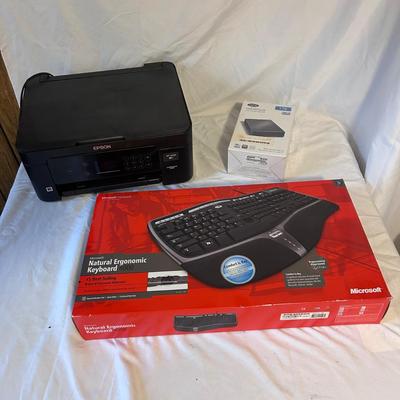 Epson Printer, Lacie Hard Drive and Microsoft Keyboard (O-BB)