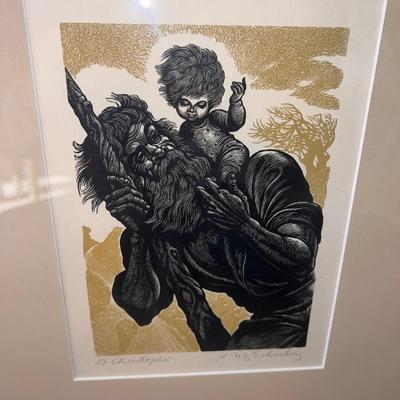 Fritz Eichenberg (American 1901-1990) St. Christopher, 1948 Wood engraving