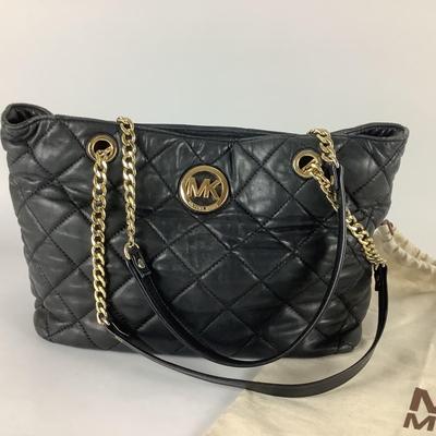 406 Michael Kors Black Quilted Leather Handbag