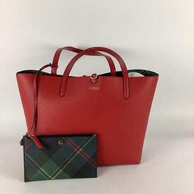 407 Ralph Lauren Red Leather Bag