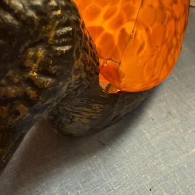 Amber glass mallard desk lamp