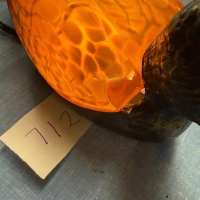 Amber glass mallard desk lamp