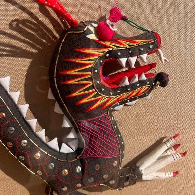 Handsewn Ornate Stuffed Chinese Serpent Dragon