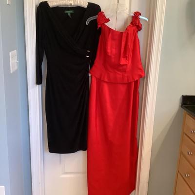 417 Marissa Bartelli 2pc Red Dress w/ Ralph Lauren Black Sequin Dress