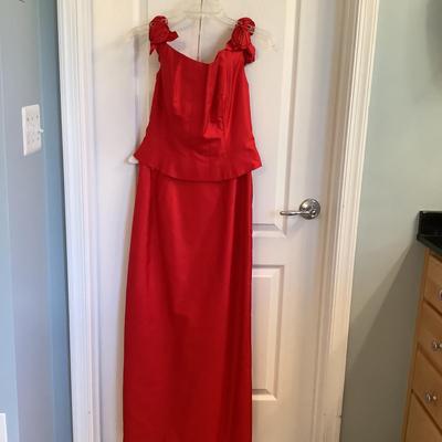 417 Marissa Bartelli 2pc Red Dress w/ Ralph Lauren Black Sequin Dress