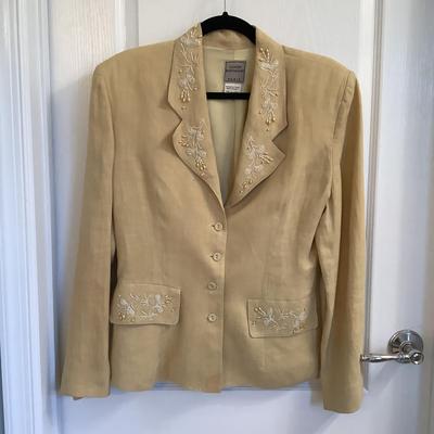 423 Claude Barthelemy Paris Linen Jacket w/ White JONES New York Stretch Jacket