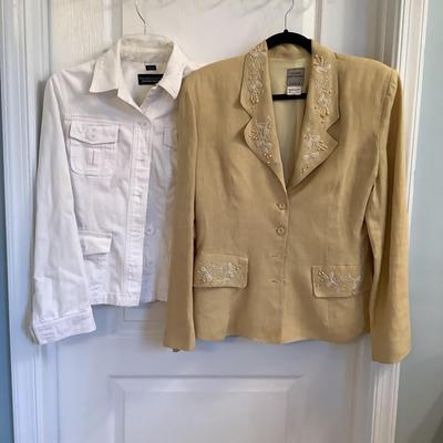 423 Claude Barthelemy Paris Linen Jacket w/ White JONES New York Stretch Jacket