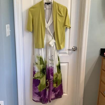 424 Purple & Green Floral JONES New York Dress w/ Pink & White Floral Dress