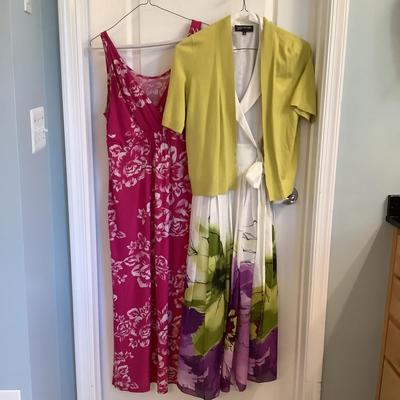 424 Purple & Green Floral JONES New York Dress w/ Pink & White Floral Dress