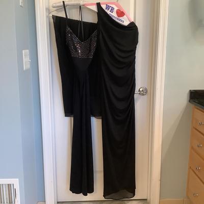 425 St. John Black Beaded Evening Gown w/ Ralph Lauren Evening Dress