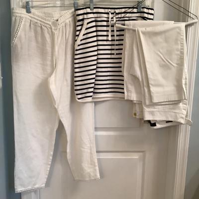 430 Lot of Talbots Ladies Pants & White Skirt