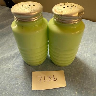 2 Jadeite shakers-flour & sugar