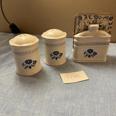 Royal Stratford napkin holder + salt & pepper