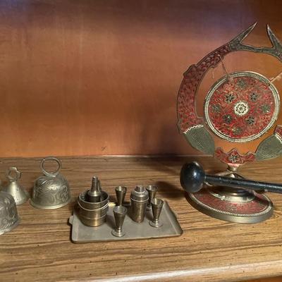 Mini brass set with bells and gong