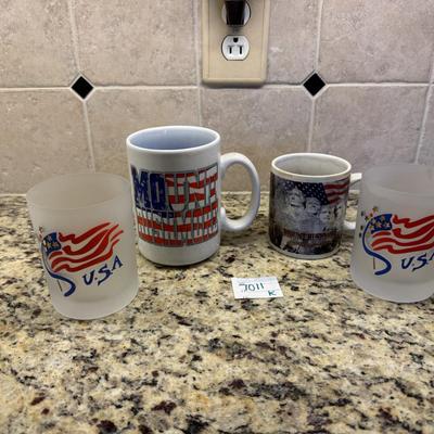 Mr Rushmore and USA mugs/cups