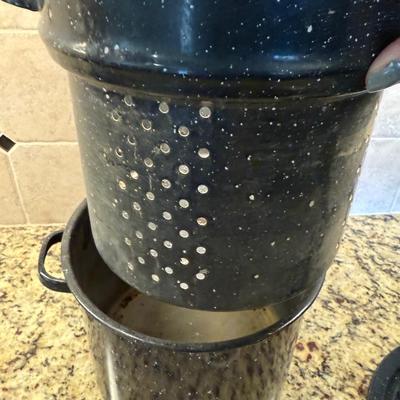 Double boiler enamel pot