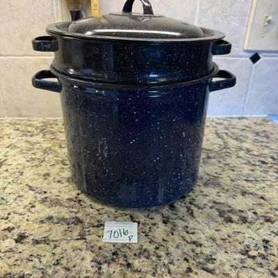 Double boiler enamel pot