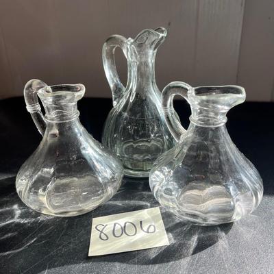 3 clear cruets