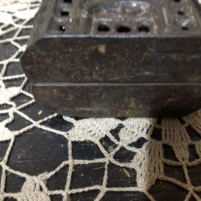 Cast Iron House Bank, Metal Compase Measuring Device, Brass Skating Lamp