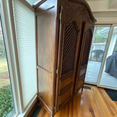 Wood Four Shelf Armoire