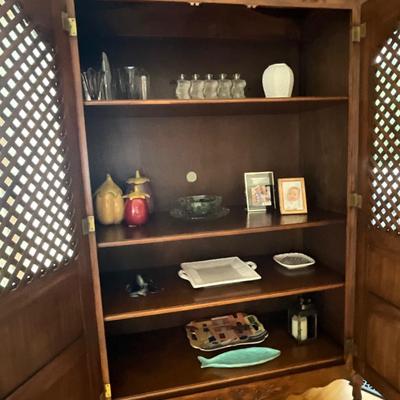 Wood Four Shelf Armoire
