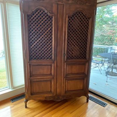 Wood Four Shelf Armoire