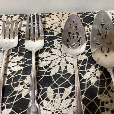 7 Serving Utensils, and 6 Matching Soup Spoons