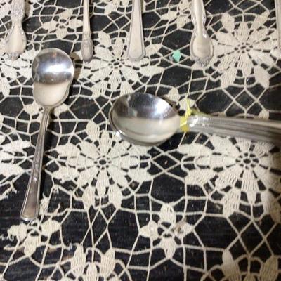 7 Serving Utensils, and 6 Matching Soup Spoons