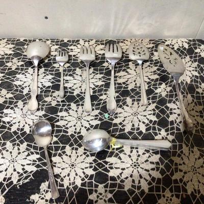 7 Serving Utensils, and 6 Matching Soup Spoons