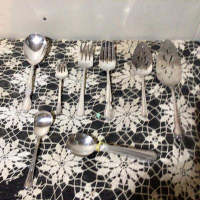 7 Serving Utensils, and 6 Matching Soup Spoons