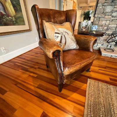 Sheep Skin Wing Back Leather Chair