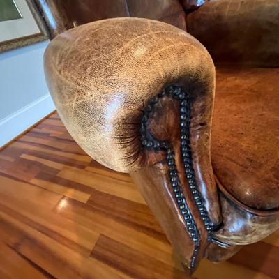 Sheep Skin Wing Back Leather Chair