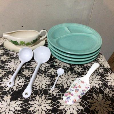 Great Pottery Utensils, Divided Plates, and Garvy Boat.