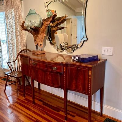 Federal Style Mahogany Locking Sideboard