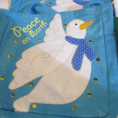 12 - New Designer Christmas Wool Felt Sequined Tote Gift Bag Holder Choice UU