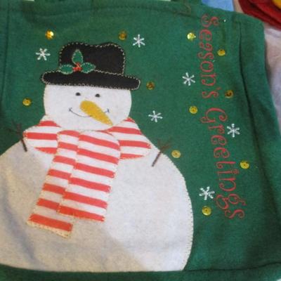 12 - New Designer Christmas Wool Felt Sequined Tote Gift Bag Holder Choice UU