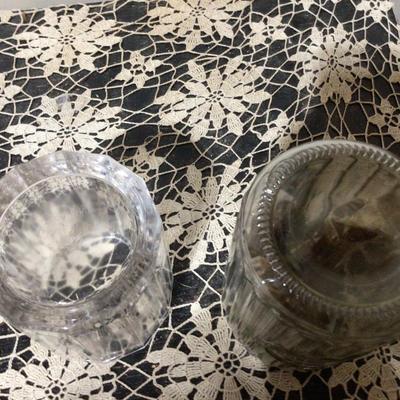 Two Glass Cigar / Tobacco Humidors One With Lid