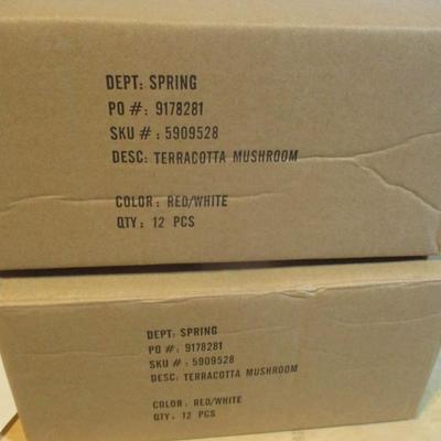 24 New - The Spring Shop - Red/White Terracotta Mushrooms