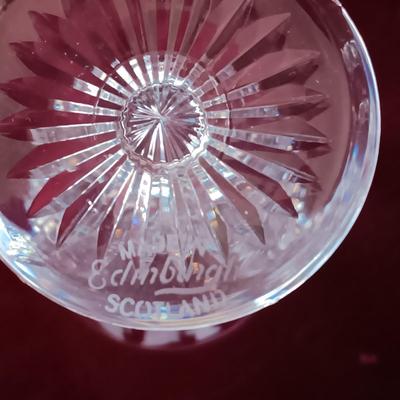 LAMPE BERGER JAR & 2 EDINBURGH CRYSTAL THISTLE SHERRY GLASSES