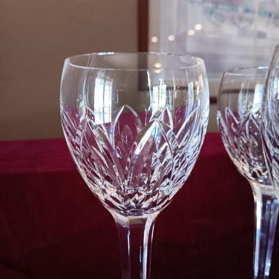 6 WATERFORD CRYSTAL STEMMED GLASSES