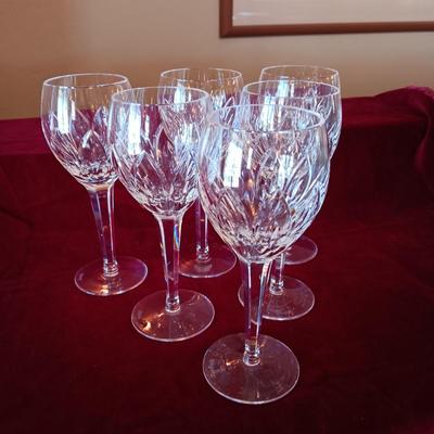 6 WATERFORD CRYSTAL STEMMED GLASSES