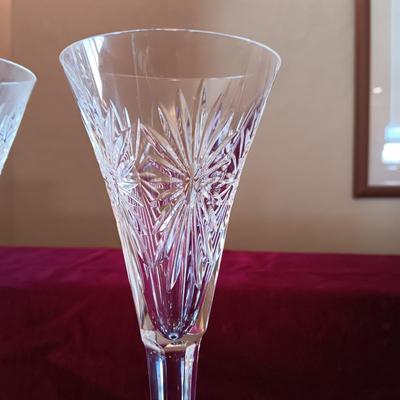 2 WATERFORD CRYSTAL CHAMPAGNE FLUTES
