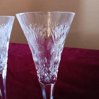 2 WATERFORD CRYSTAL CHAMPAGNE FLUTES