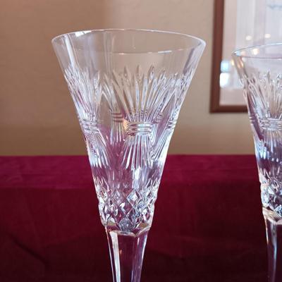 2 WATERFORD CRYSTAL CHAMPAGNE FLUTES